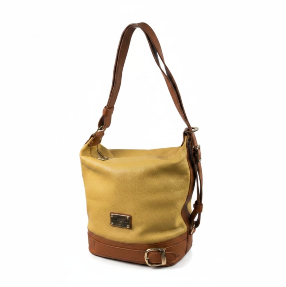 VALENTINA Carrano Leather Hobo Bucket Shoulder Bag Boho Timeless Made In Italy